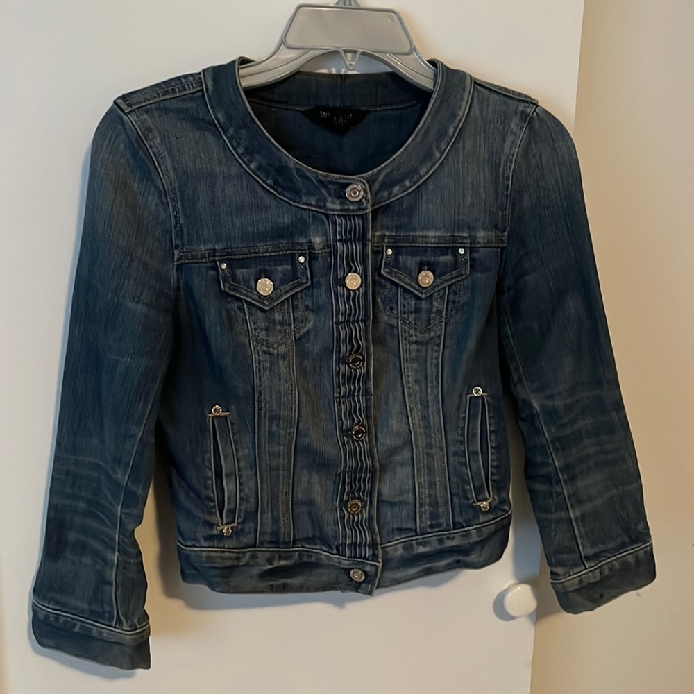 White House Black Market Medium Wash Denim Jacket